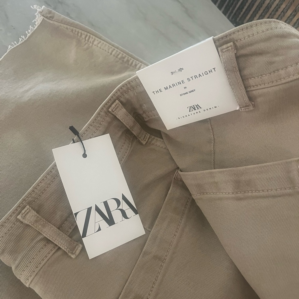 Zara Marine straight pants in color Stone size 4, euro 36